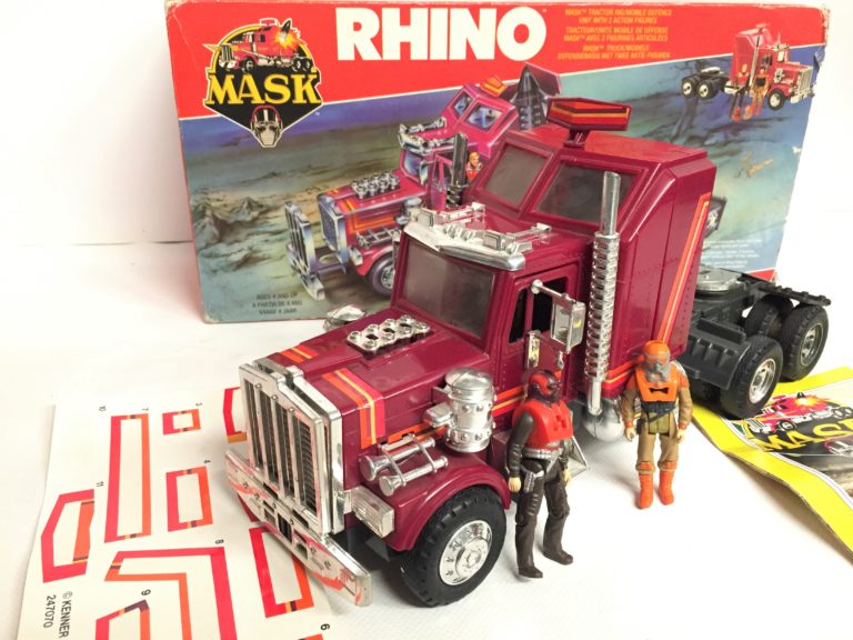 Camion M.A.S.K. Rhino Complet Avec 2 Personnages Et Boîte D'origine - Vintage 1985 Kenner