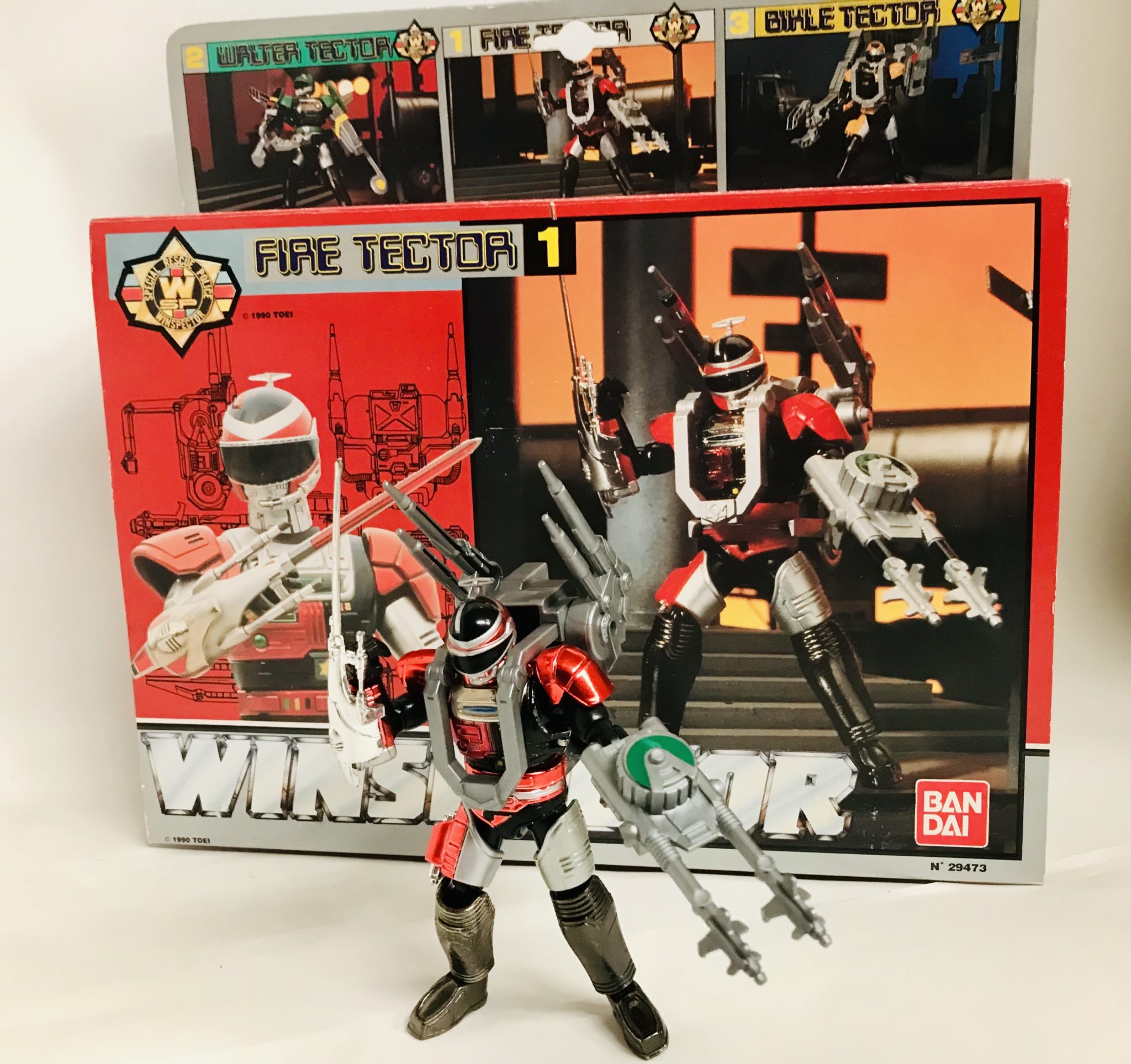 Figurine Winspector Fire Tector 1 - Bandai 1990 - Vintage Japonais